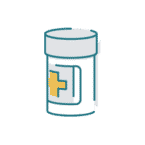 Prescription icon - medicine to stop feeling sick