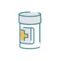 Prescription icon - medicine to stop feeling sick